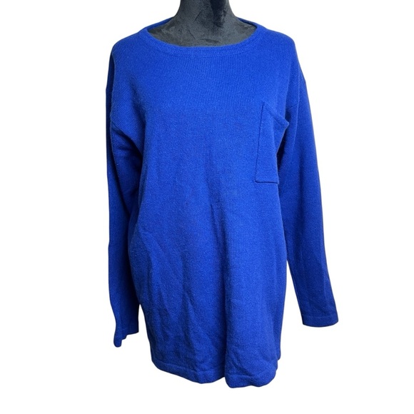 American Weekend Blue Lambswool Angora Rabbit Hair Sweater Women’s Size Large - Picture 1 of 12